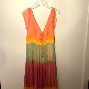 rainbow dress long siz xs laste on font